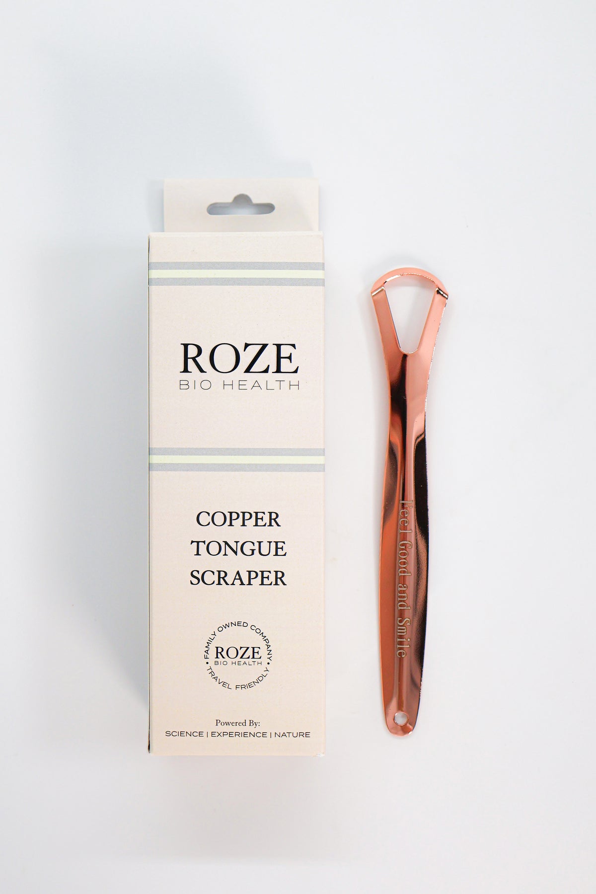 ROZE BioHealth Copper Tongue Scraper