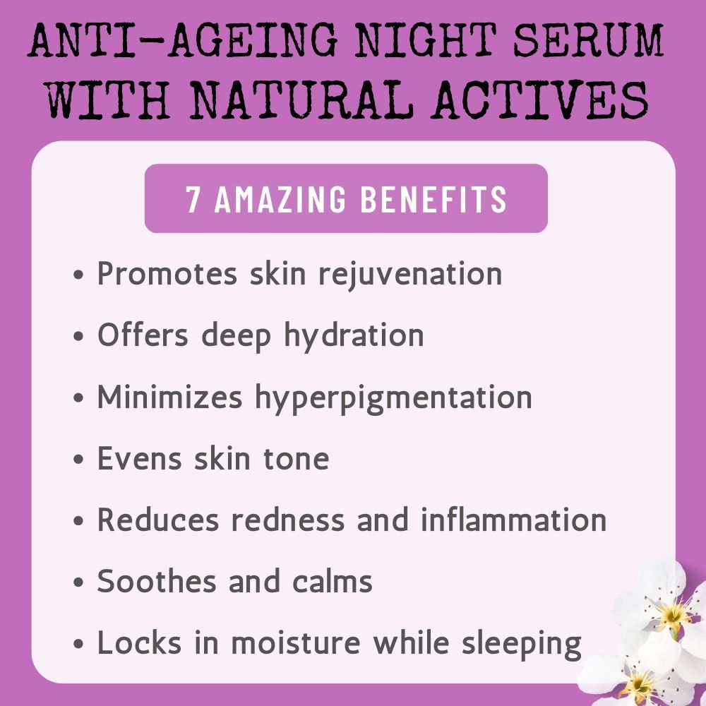 Maharaani Rejuvenating and Hydrating Night Serum infused with Bakuchi, Chamomile and Vitamin E (30ml)